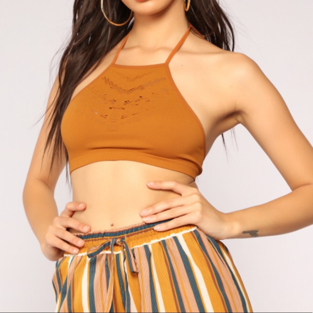 Rust Halter Crop Top